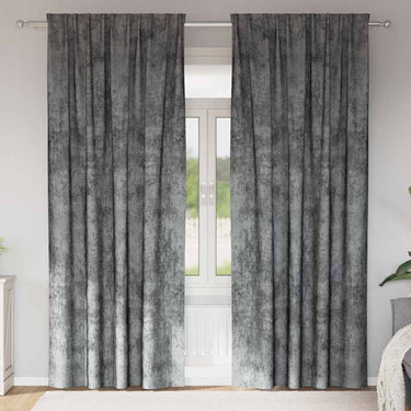 Vidaxl velvet gordijnen met gordijnen 2 pcs grijs 225 x 140 cm fluweel