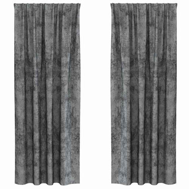 Vidaxl velvet gordijnen met gordijnen 2 pcs grijs 260 x 140 cm fluweel