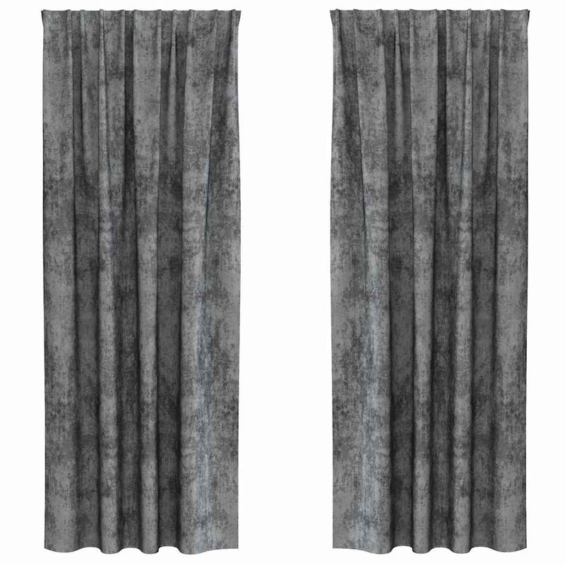 Chargez l'image dans la visionneuse de la galerie, Vidaxl velvet gordijnen met gordijnen 2 pcs grijs 260 x 140 cm fluweel
