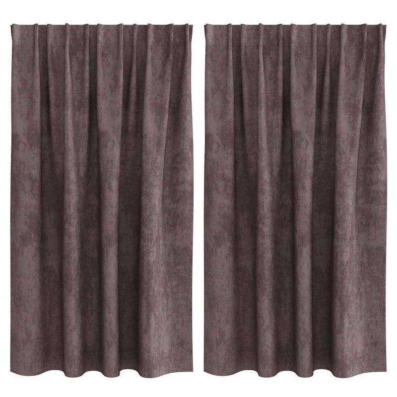 Chargez l'image dans la visionneuse de la galerie, Vidaxl velvet gordijnen met gordijnen 2 pcs bruin 140 x 140 cm fluweel
