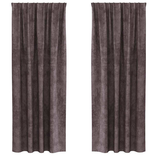 Vidaxl velvet gordijnen met gordijnen 2 pcs bruin 225 x 140 cm fluweel