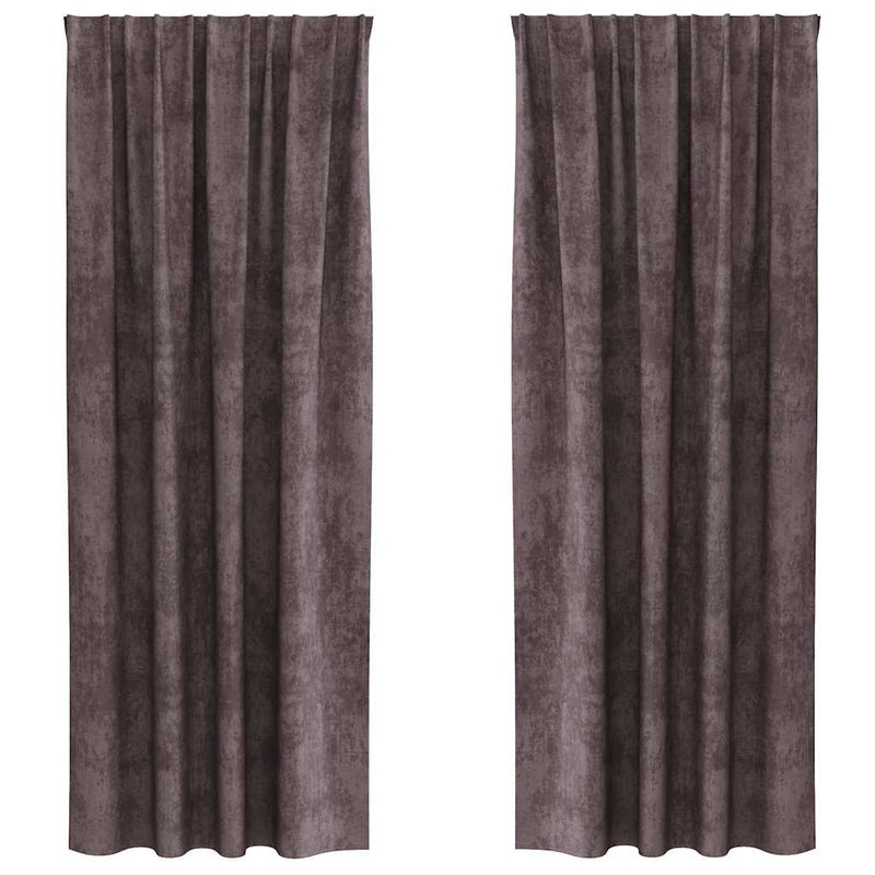 Chargez l'image dans la visionneuse de la galerie, Vidaxl velvet gordijnen met gordijnen 2 pcs bruin 245 x 140 cm fluweel
