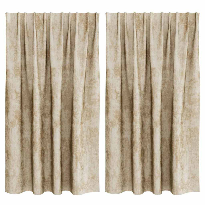 ギャラリービューアに画像をロードする, Vidaxl velvet gordijnen met gordijnen 2 pcs crème 140 x 140 cm fluweel
