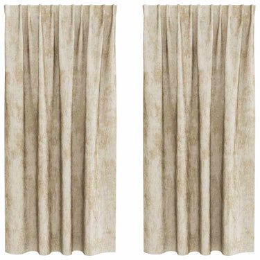 Vidaxl velvet gordijnen met gordijnen 2 pcs crème 175 x 140 cm fluweel