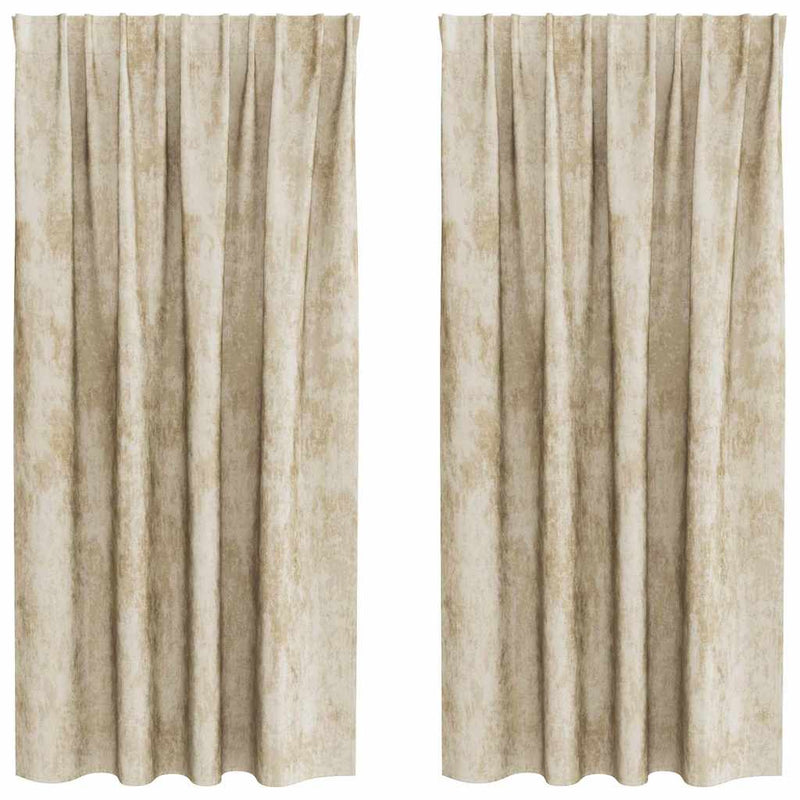 ギャラリービューアに画像をロードする, Vidaxl velvet gordijnen met gordijnen 2 pcs crème 175 x 140 cm fluweel

