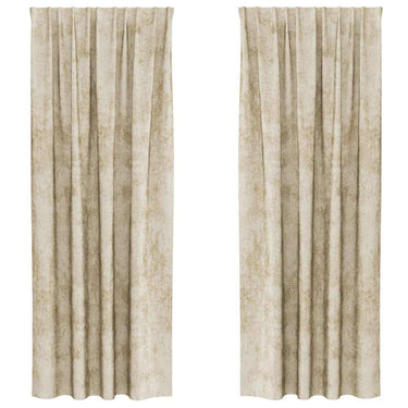 Vidaxl velvet gordijnen met gordijnen 2 pcs crème 245 x 140 cm fluweel