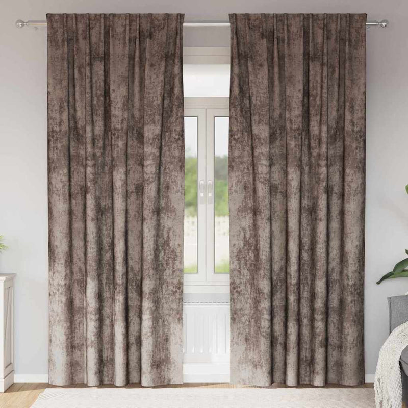 ギャラリービューアに画像をロードする, Vidaxl velvet gordijnen 2 pcs cappuccino 225 x 140 cm fluweel
