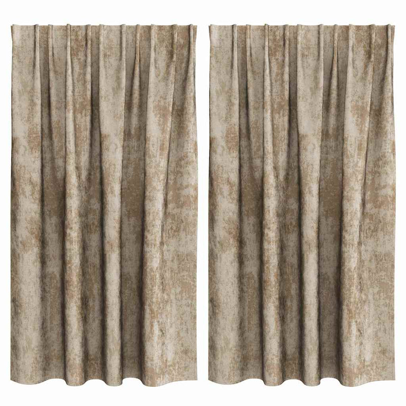 Afbeelding laden in galerijviewer, Vidaxl velvet gordijnen 2 pcs champagne 140 x 140 cm fluweel
