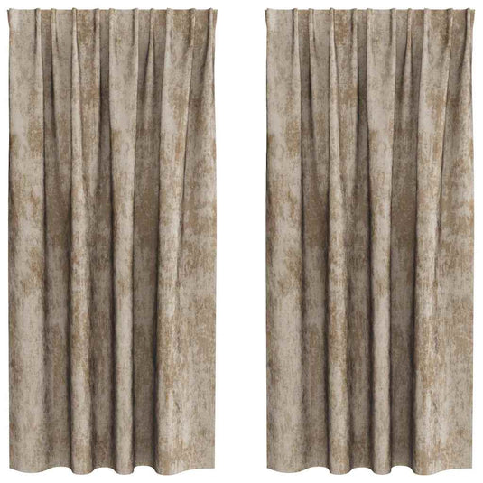 Vidaxl velvet gordijnen 2 pcs champagne 175 x 140 cm fluweel
