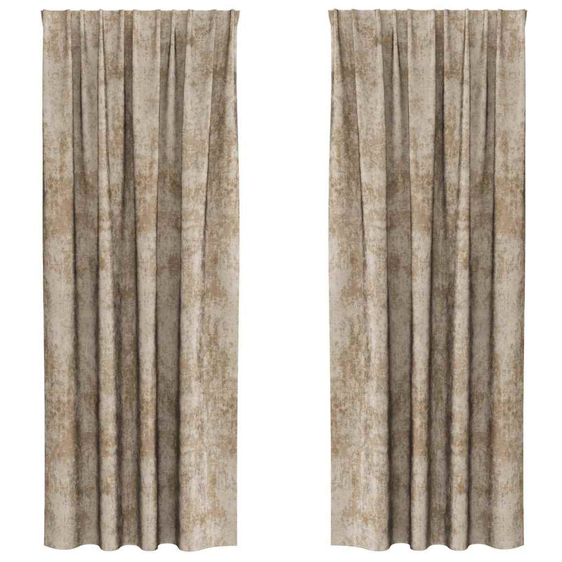 Afbeelding laden in galerijviewer, Vidaxl velvet gordijnen 2 pcs champagne 260 x 140 cm fluweel
