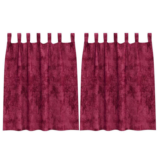 Vidaxl velvet gordijnen 2 pcs wijnrood 140 x 140 cm fluweel