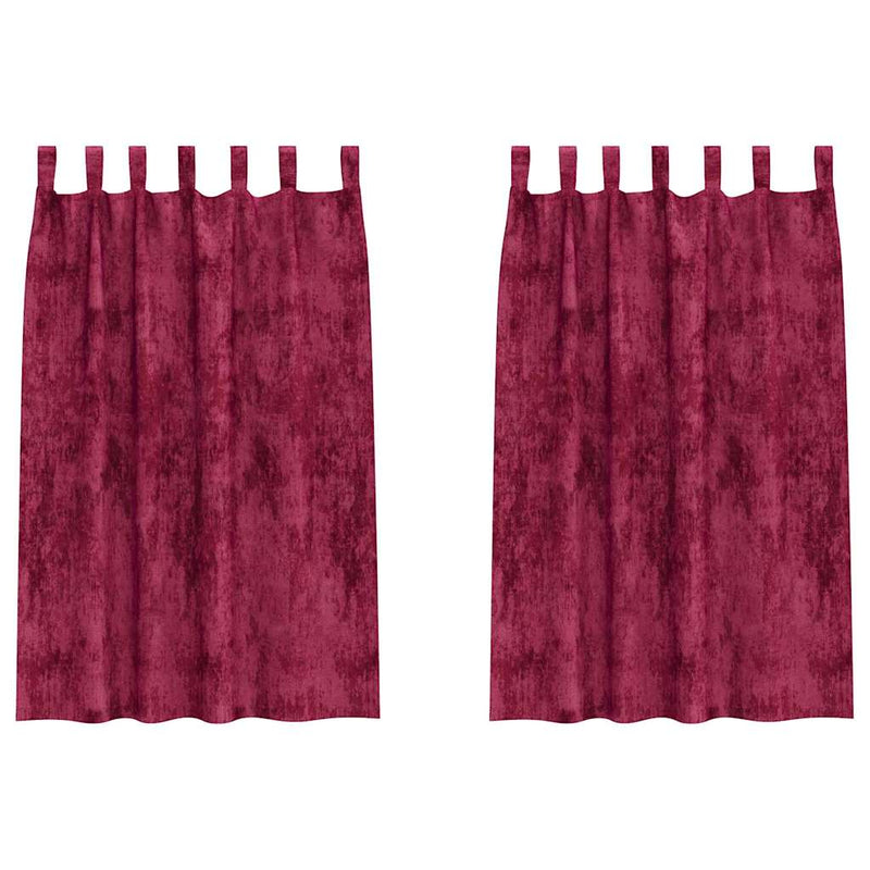 ギャラリービューアに画像をロードする, Vidaxl velvet gordijnen 2 pcs wijnrood 175 x 140 cm fluweel
