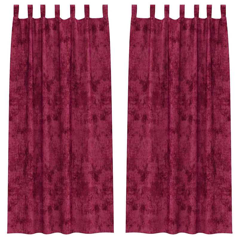 Afbeelding laden in galerijviewer, Vidaxl velvet gordijnen 2 pcs wijnrood 225 x 140 cm fluweel
