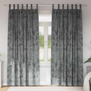 Vidaxl velvet gordijnen met gordijnen 2 pcs grijs 225 x 140 cm fluweel