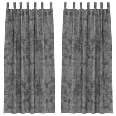 Vidaxl velvet gordijnen met gordijnen 2 pcs grijs 245 x 140 cm fluweel