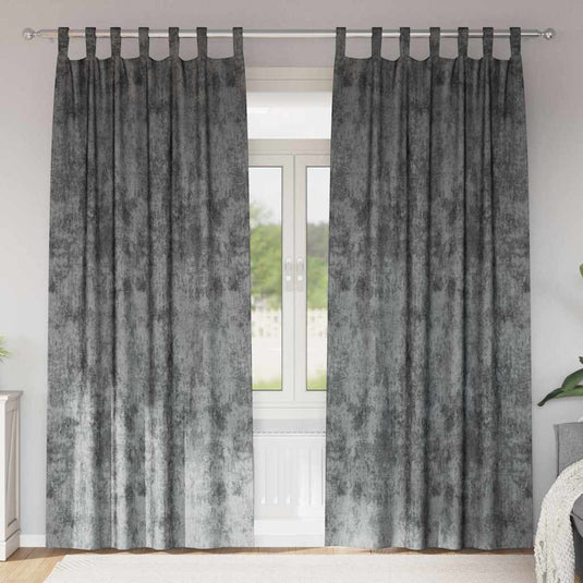 Vidaxl velvet gordijnen met gordijnen 2 pcs grijs 260 x 140 cm fluweel