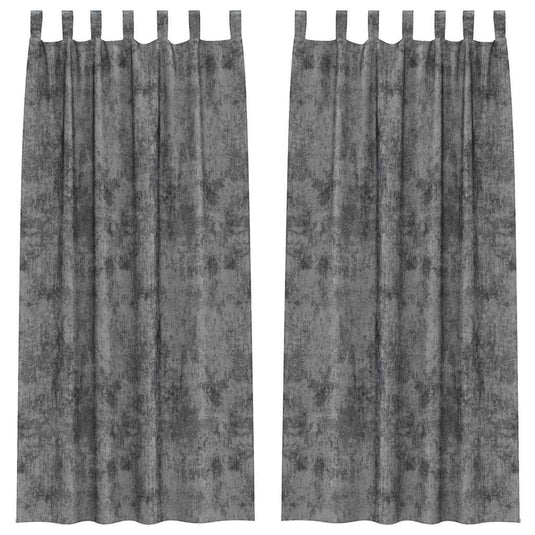 Vidaxl velvet gordijnen met gordijnen 2 pcs grijs 260 x 140 cm fluweel