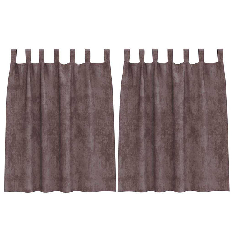 Afbeelding laden in galerijviewer, Vidaxl velvet gordijnen met gordijnen 2 pcs bruin 140 x 140 cm fluweel

