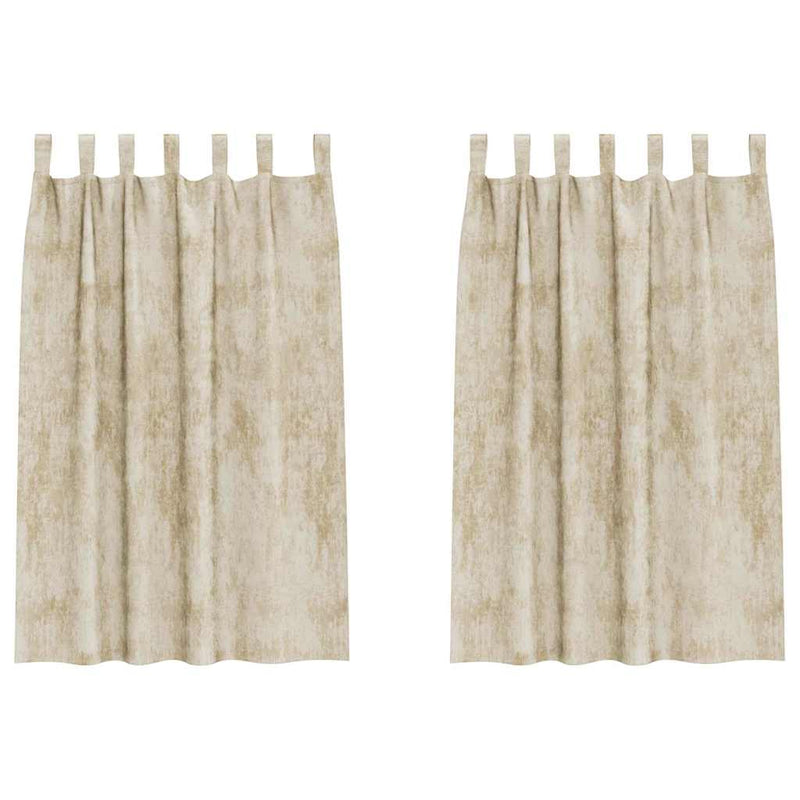 Afbeelding laden in galerijviewer, Vidaxl velvet gordijnen met gordijnen 2 pcs crème 175 x 140 cm fluweel

