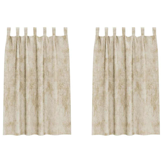 Vidaxl velvet gordijnen met gordijnen 2 pcs crème 175 x 140 cm fluweel