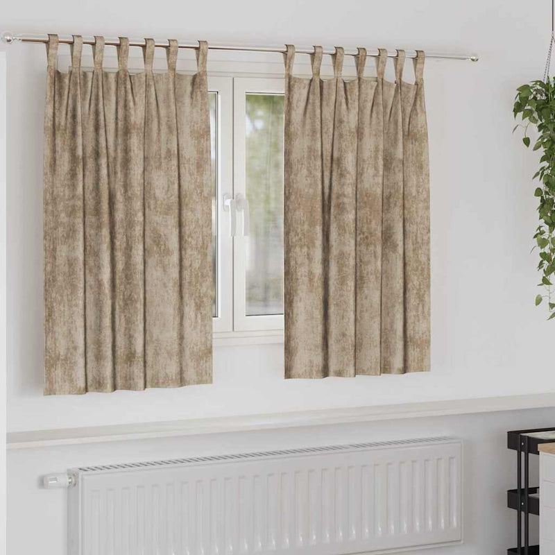 Afbeelding laden in galerijviewer, Vidaxl velvet gordijnen 2 pcs champagne 140 x 140 cm fluweel

