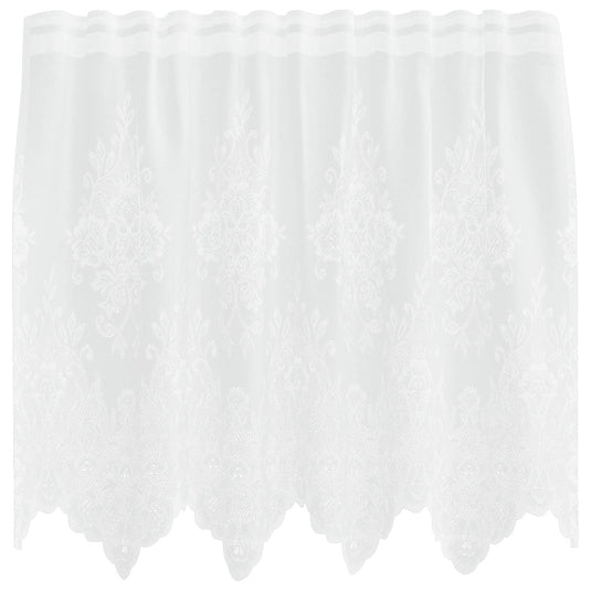 Vidaxl kantgordijn met gordijnen bloemen wit 80 x 150 cm polyester