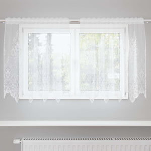 Vidaxl kantgordijn met gordijnen bloemen wit 120 x 150 cm polyester