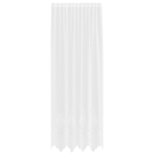 Vidaxl kantgordijn met gordijnen bloemen wit 260 x 150 cm polyester