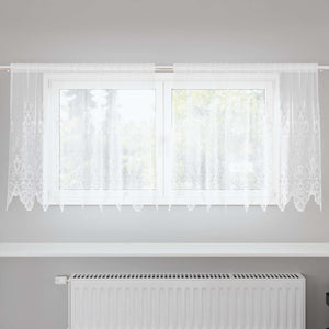 Vidaxl kantgordijn met gordijnen bloemen wit 80 x 200 cm polyester