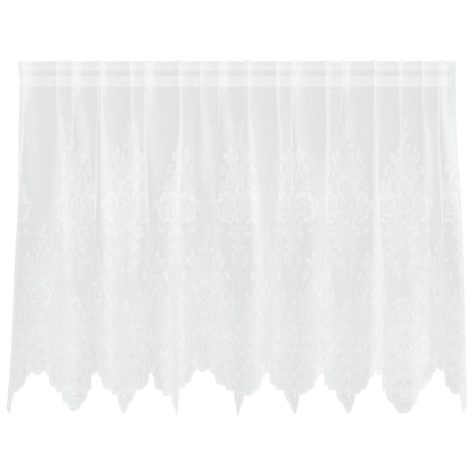 Vidaxl kantgordijn met gordijnen bloemen wit 80 x 200 cm polyester