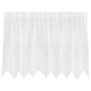 Vidaxl kantgordijn met gordijnen bloemen wit 100 x 200 cm polyester