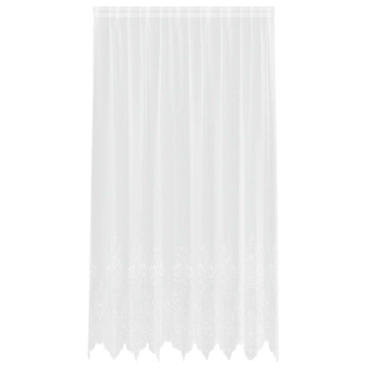 Vidaxl kantgordijn met gordijnen bloemen wit 245 x 200 cm polyester