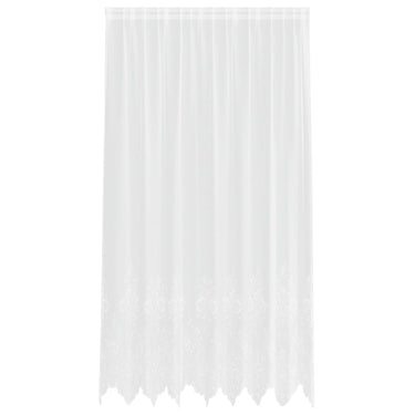 Vidaxl kantgordijn met gordijnen bloemen wit 245 x 200 cm polyester