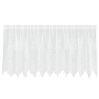 Vidaxl kantgordijn met gordijnen bloemen wit 120 x 300 cm polyester