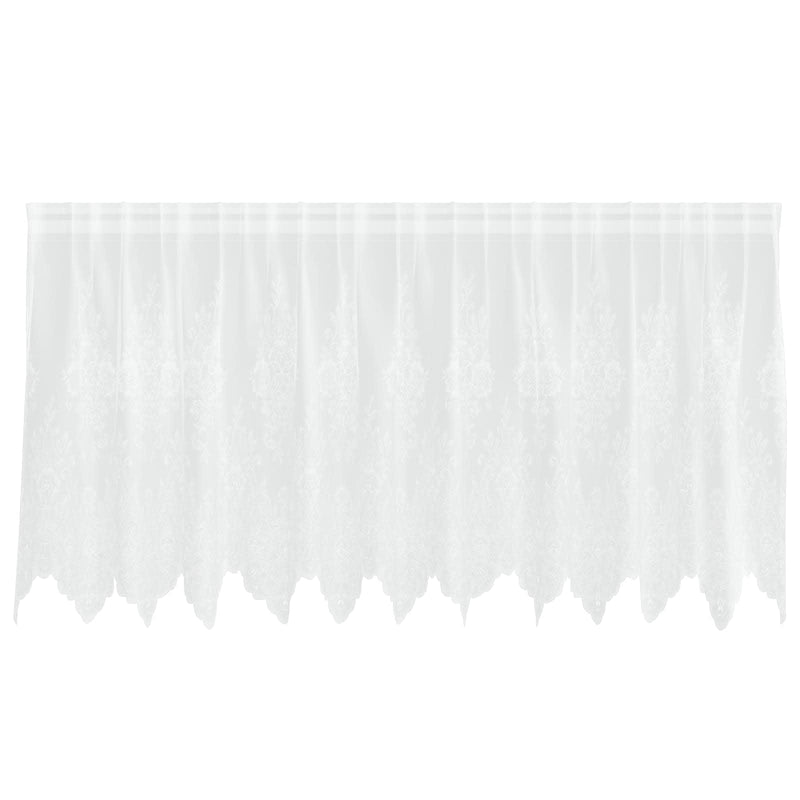 ギャラリービューアに画像をロードする, Vidaxl kantgordijn met gordijnen bloemen wit 120 x 300 cm polyester
