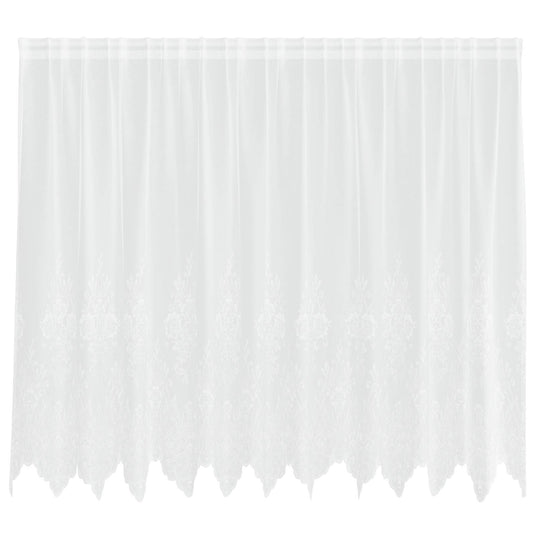 Vidaxl kantgordijn met gordijnen bloemen wit 140 x 300 cm polyester