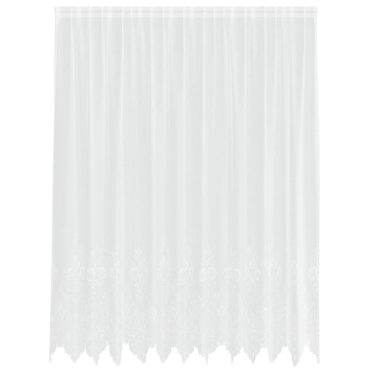 Vidaxl kantgordijn met gordijnen bloemen wit 240 x 300 cm polyester