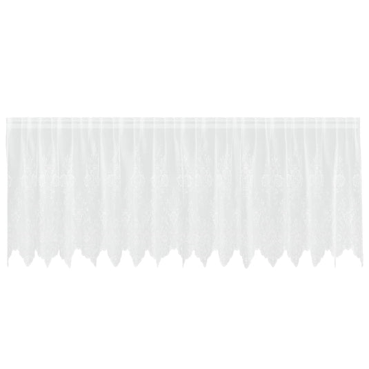 Vidaxl kantgordijn met gordijnen bloemen wit 80 x 400 cm polyester
