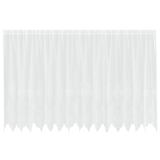 Vidaxl kantgordijn met gordijnen bloemen wit 160 x 400 cm polyester