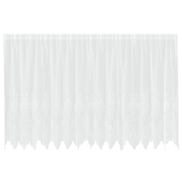 Vidaxl kantgordijn met gordijnen bloemen wit 180 x 400 cm polyester