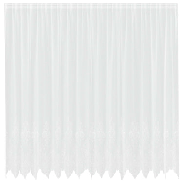 Vidaxl kantgordijn met gordijnen bloemen wit 220 x 400 cm polyester