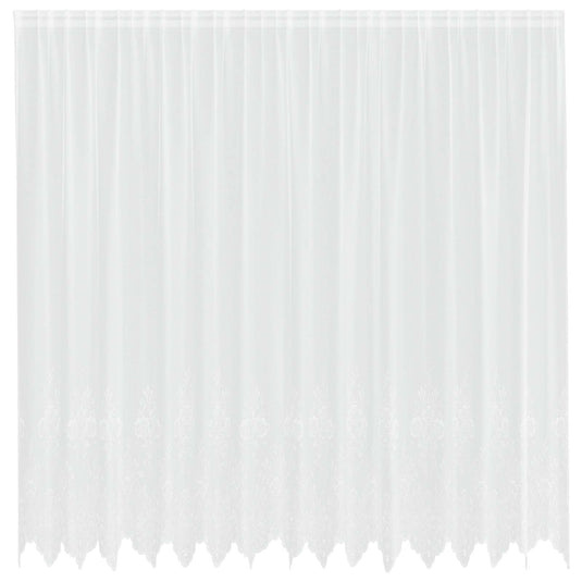 Vidaxl kantgordijn met gordijnen bloemen wit 245 x 400 cm polyester