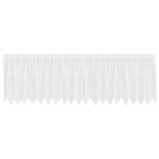 Vidaxl kantgordijn met gordijnen bloemen wit 80 x 500 cm polyester
