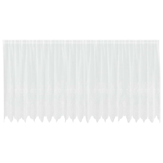 Vidaxl kantgordijn met gordijnen bloemen wit 140 x 500 cm polyester