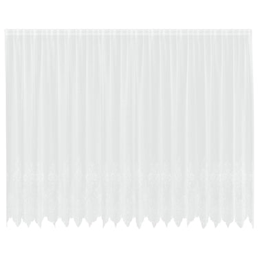 Vidaxl kantgordijn met gordijnen bloemen wit 245 x 500 cm polyester