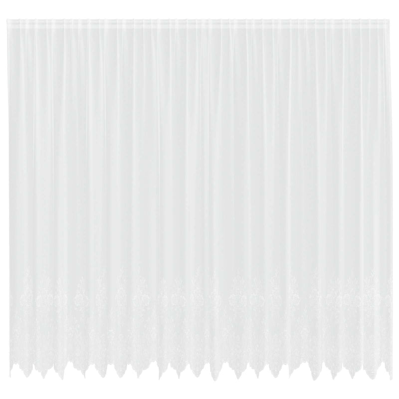 ギャラリービューアに画像をロードする, Vidaxl kantgordijn met gordijnen bloemen wit 260 x 500 cm polyester
