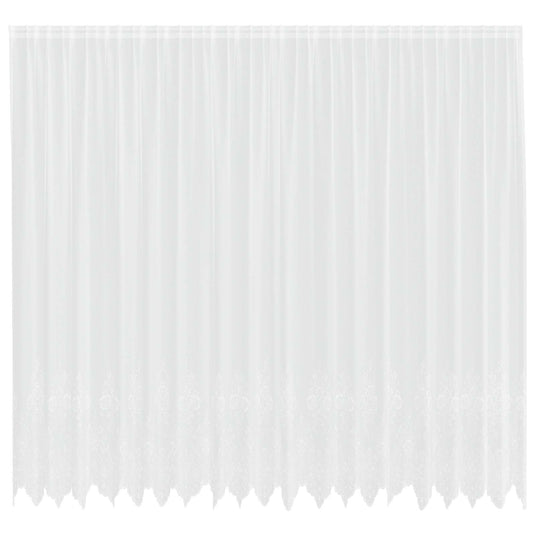 Vidaxl kantgordijn met gordijnen bloemen wit 280 x 500 cm polyester