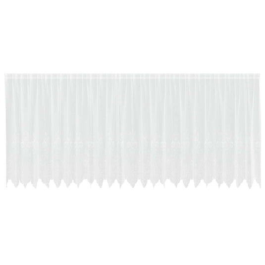 Vidaxl kantgordijn met gordijnen bloemen wit 140 x 600 cm polyester