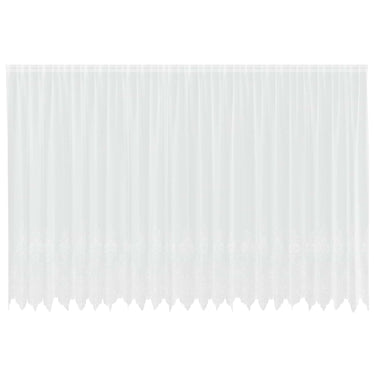Vidaxl kantgordijn met gordijnen bloemen wit 220 x 600 cm polyester