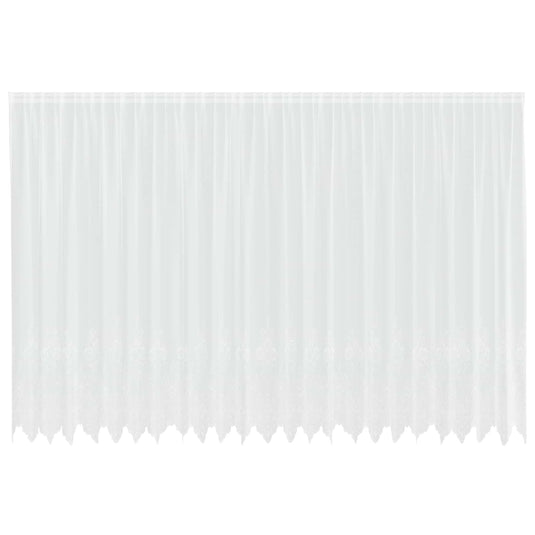 Vidaxl kantgordijn met gordijnen bloemen wit 220 x 600 cm polyester